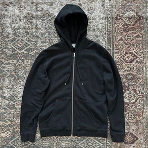 Sunspel Loopback Hoody in Black